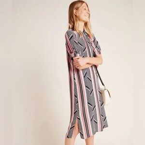 By Anthropologie Mackenzie Mock Neck Midi Dress NEW